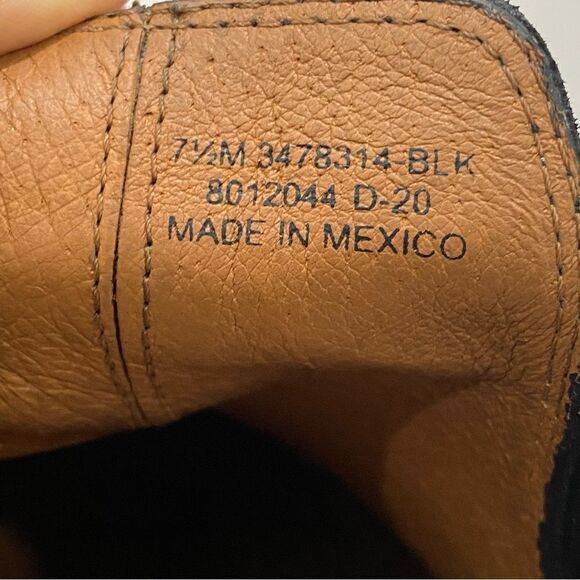 Frye Ray Harness Back Zip Black Size 7.5 Stacked Block Heel - Picture 6 of 17